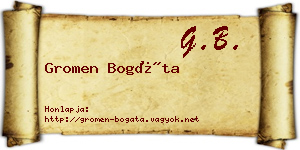 Gromen Bogáta névjegykártya